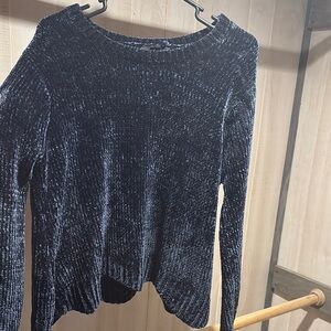 Attention Blue Crew Neck Sweater